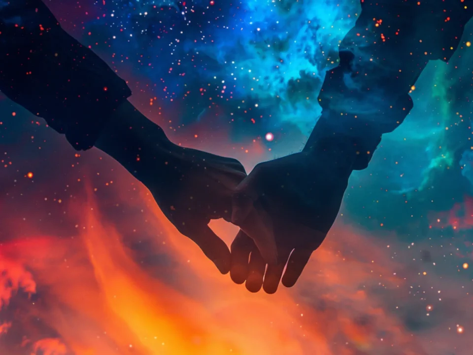 couple holding hands ecstatically after tantra course
