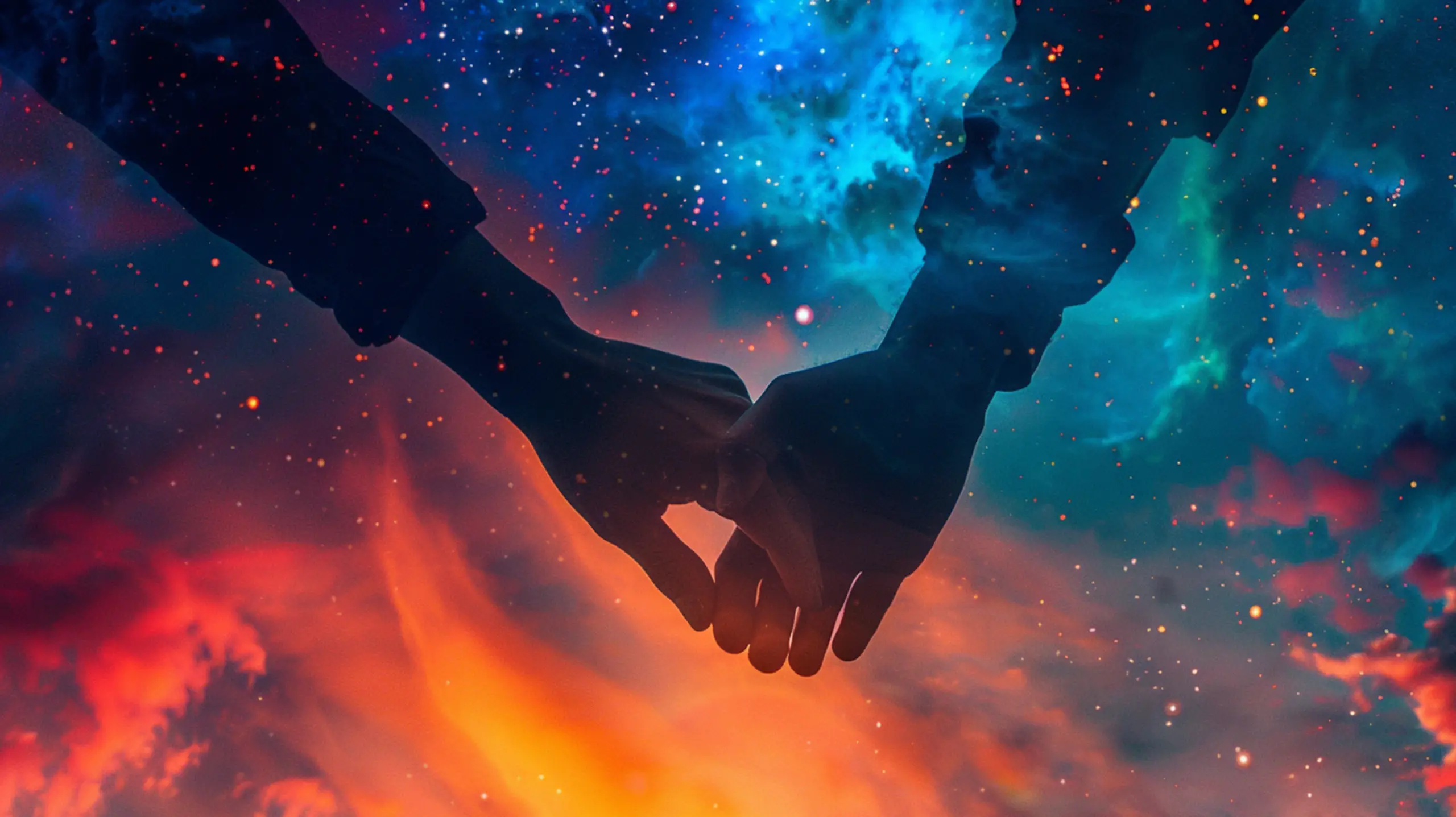 couple holding hands ecstatically after tantra course